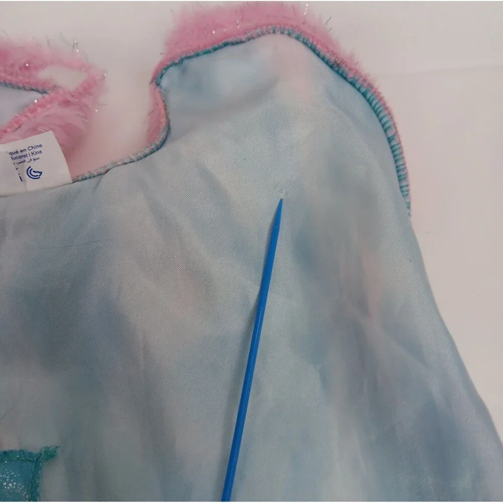 Build a Bear Pink Blue Snowflake Cape Silver Sparkle Bonus Collar Bone Tag